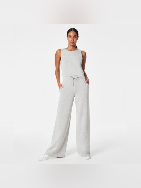 SPANX Pants - SPANX AIRESSENTIALS wide leg sleeveless jumpsuit Heather grey sz L Petite 50282Q